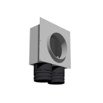 Round Ceiling Register with cover, 2-port Supply