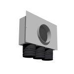 Round Ceiling Register with cover, 3-port Supply